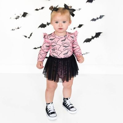 Bat Trellis Halloween Tutu Bodysuit