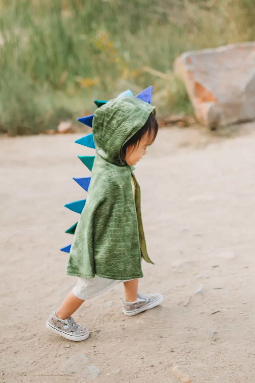 Dino-Dragon Baby Cape | Green-Blue