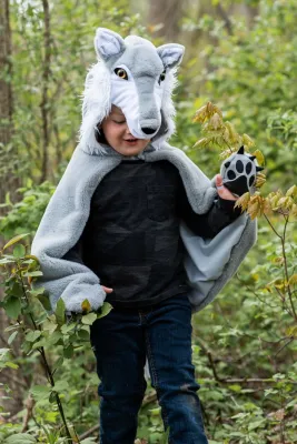 Woodland Storybook Wolf Cape (size 4-6y)
