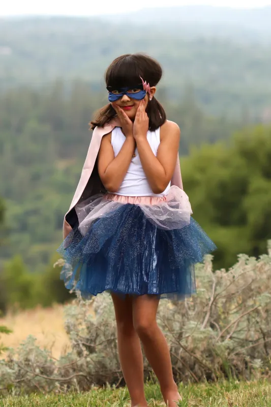 Super-duper Tutu, Cape &amp; Mask | Pink &amp; Navy