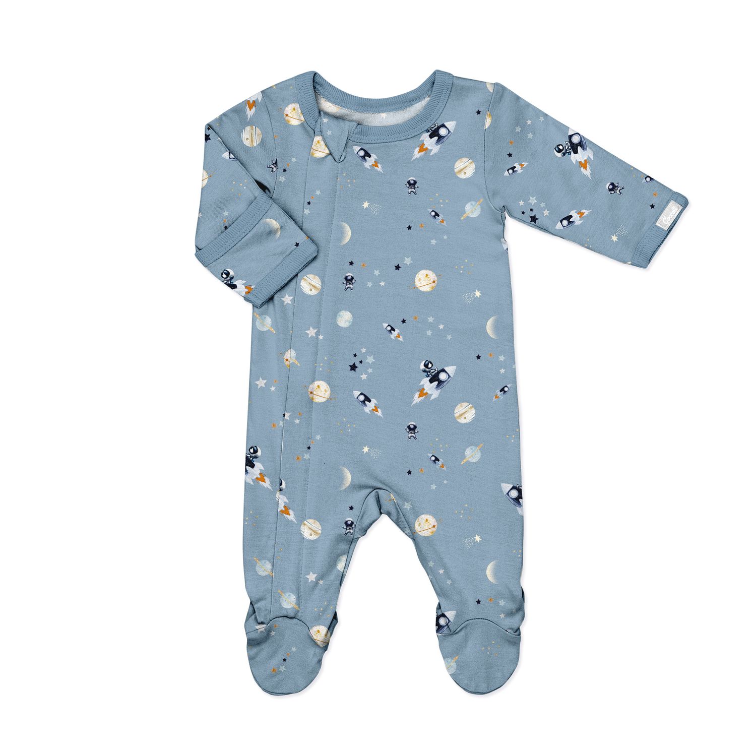 Zipper Footie | Astronaut on Steel