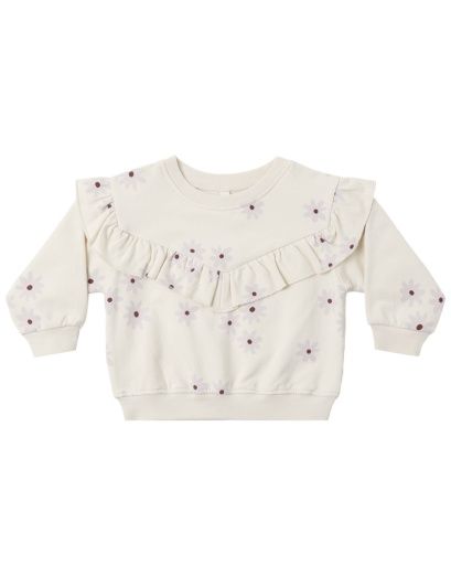 RUFFLE FLEECE SWEATSHIRT BLUE DAISY