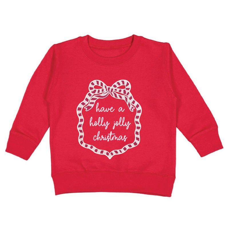 Holly Jolly Christmas Bow Patch Sweatshirt