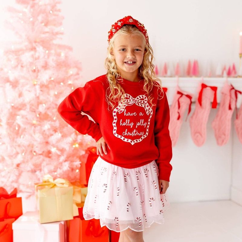 Holly Jolly Christmas Bow Patch Sweatshirt