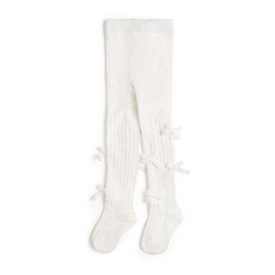 Ivory Velvet Mini Bow Tights - Holiday Accessories
