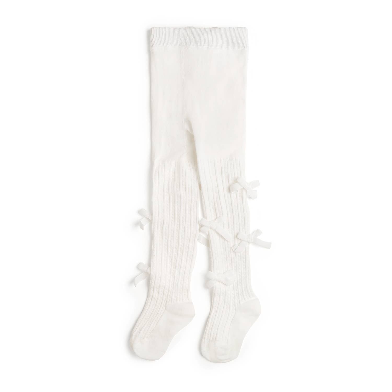 Ivory Velvet Mini Bow Tights - Holiday Accessories, Size: 1-2Y