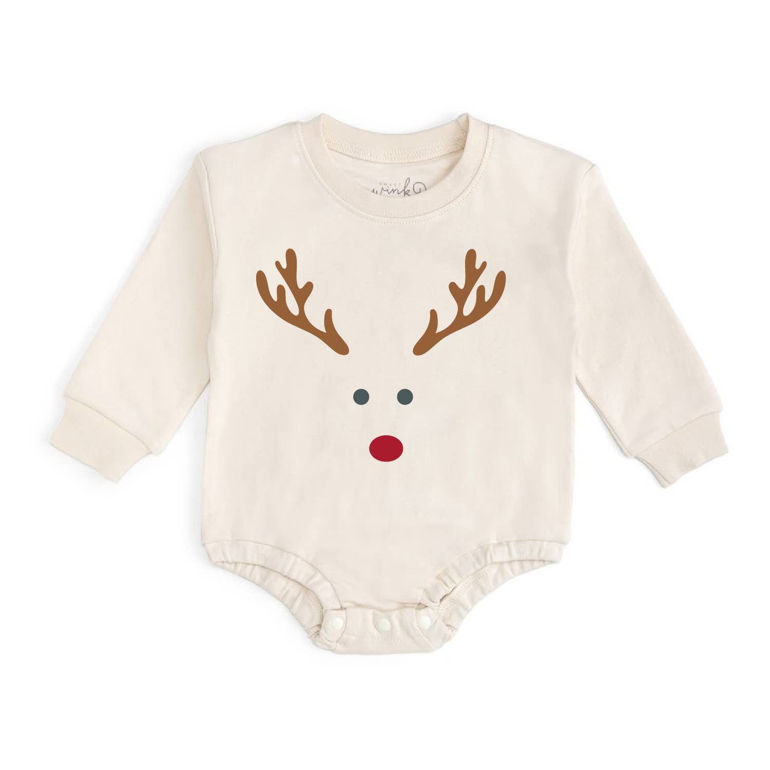 Red Nose Reindeer Long Sleeve Romper, Size: 6-12M