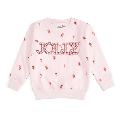 Jolly Pearl Patch Candy Cane Sweatshirt