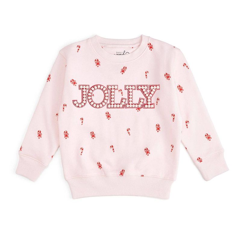 Jolly Pearl Patch Candy Cane Sweatshirt