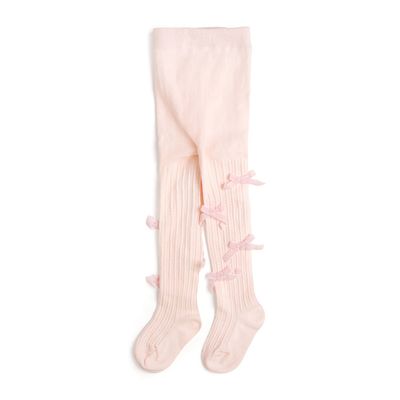 Blush Velvet Bow Tights - Holiday Accessories