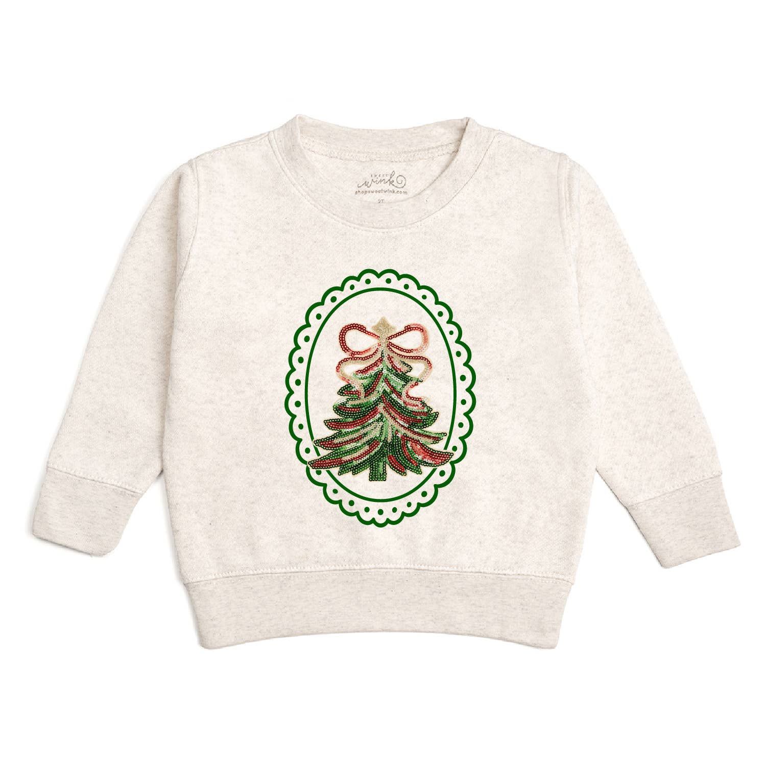 Sequin Christmas Tree Patch Sweatshirt, Size: 12