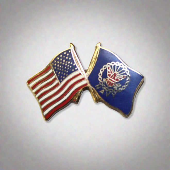 Pin Navy &amp; American Flag #12