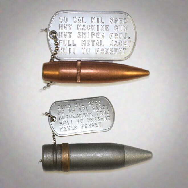 Dog Tag Bullet Necklace 22 mm
