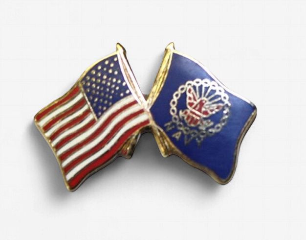 Pin Navy &amp; American Flag #12