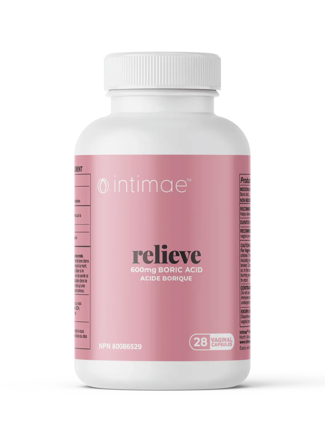Relieve Boric Acid 600mg - 28 Capsules