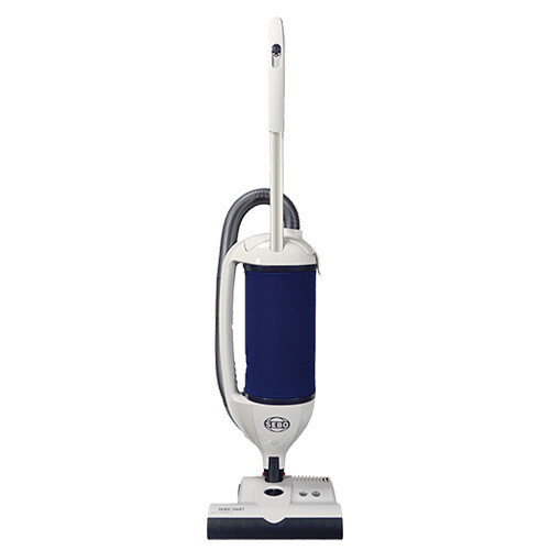 SEBO DART instant-use pull-out suction hose being used with crevice tool on upholstery