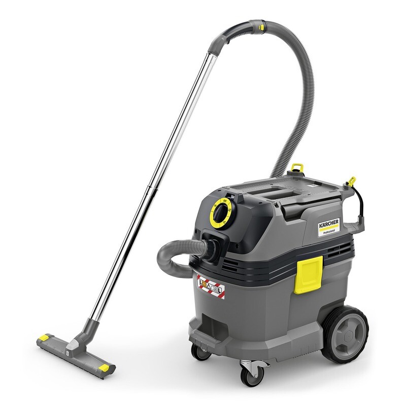 Kärcher NT 30/1 Tact L professional wet and dry vacuum cleaner with stainless steel suction tube and floor tool.