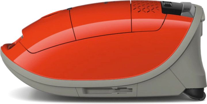 Adjusting the 6-stage mechanical rotary dial power controls on a Terra Red Miele Guard M1 canister vacuum.