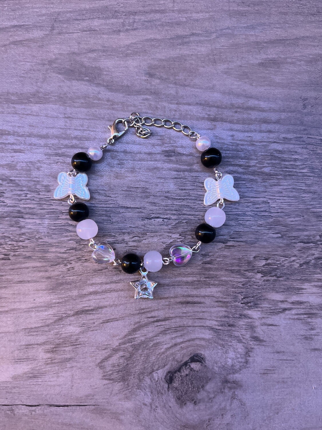 Black &amp; white butterfly bracelet