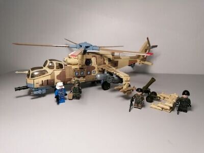 Brick Ukraine War Russian Hind MIL MI24 with minifigure