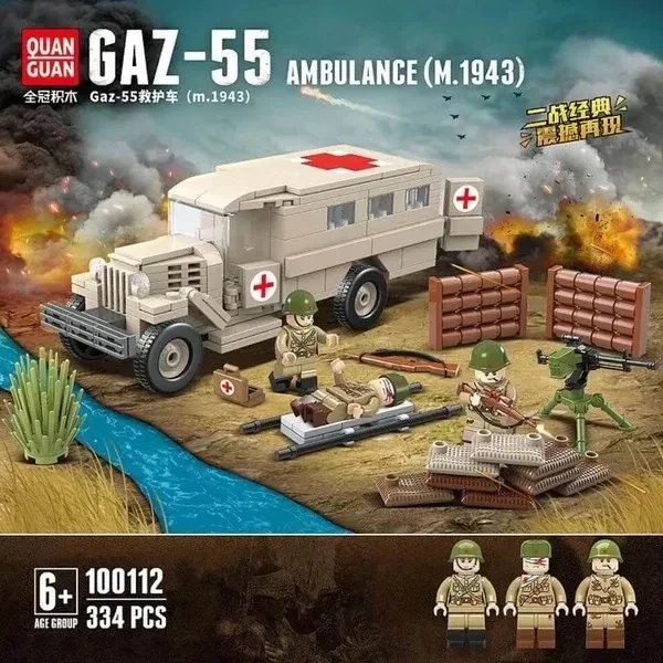 WW2 GAZ-55 Russian ambulance with minifigure