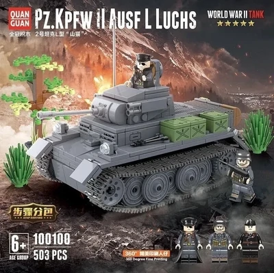 WW2 German Pz.Kpfw.II Ausf. L Luchs Tank with minifigure
