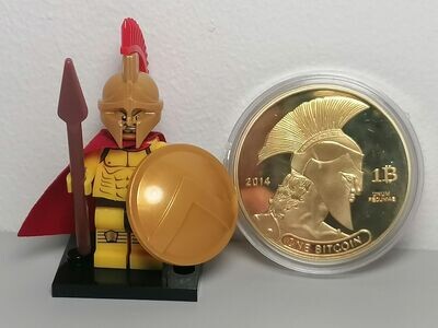 Spartan minifigure with repro coin