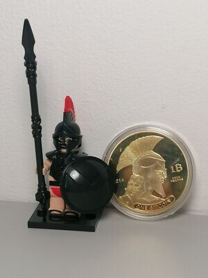Spartan minifigure From 300 Movie With Repro Coin Titan Bitcoin