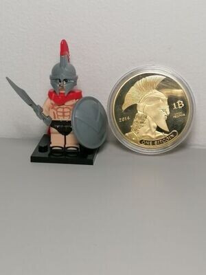 Spartan minifigure From 300 Movie With Repro Coin Titan Bitcoin