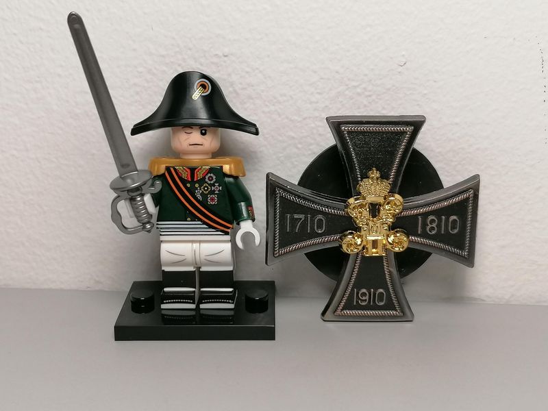 Napoleonic War Russian Général minifigure Mikhail Koutouzov with medal