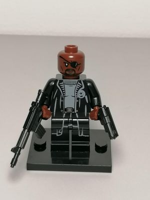 Nick Fury minifigure from Shield movie version