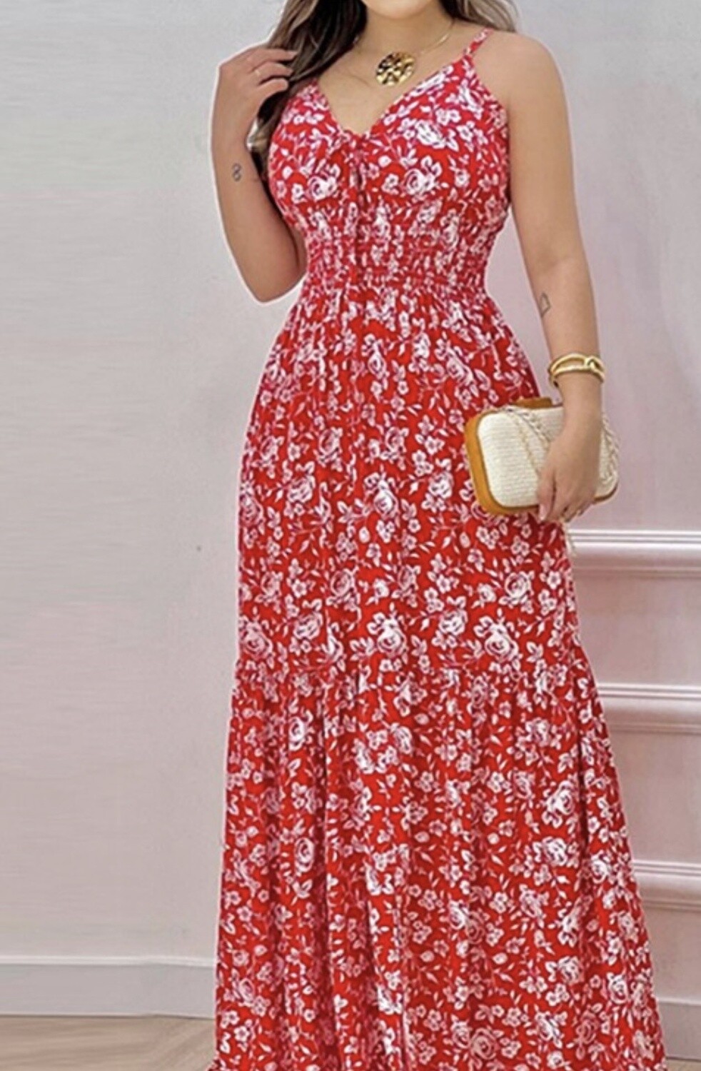 Summer Red Dress Spagetti Dress
