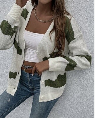 Sweater Olive and White