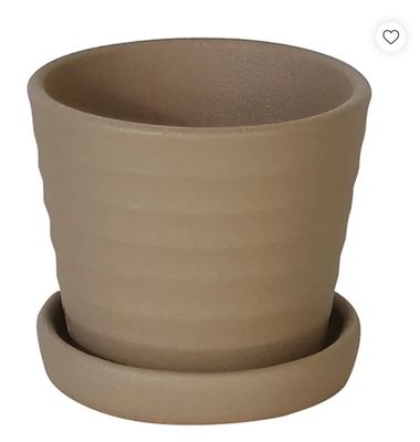 Matte Ribbed Pot w/saucer