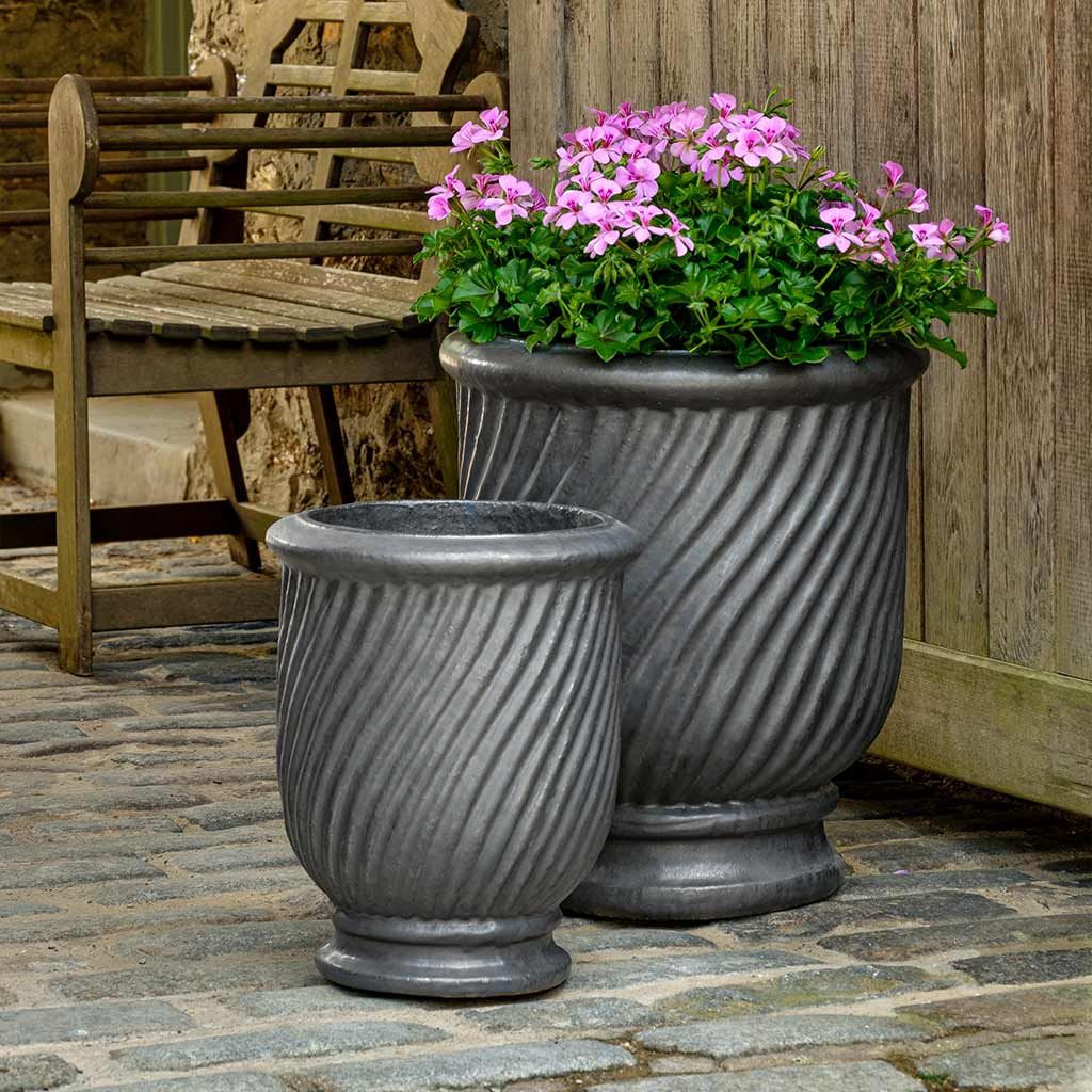 Beausoleil Graphite Planter, Size: 15"Hx13"W (med)
