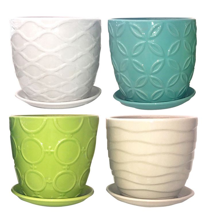 Imperial Ceramic Pot Collection, Colour: Blue  6"w x 6"h