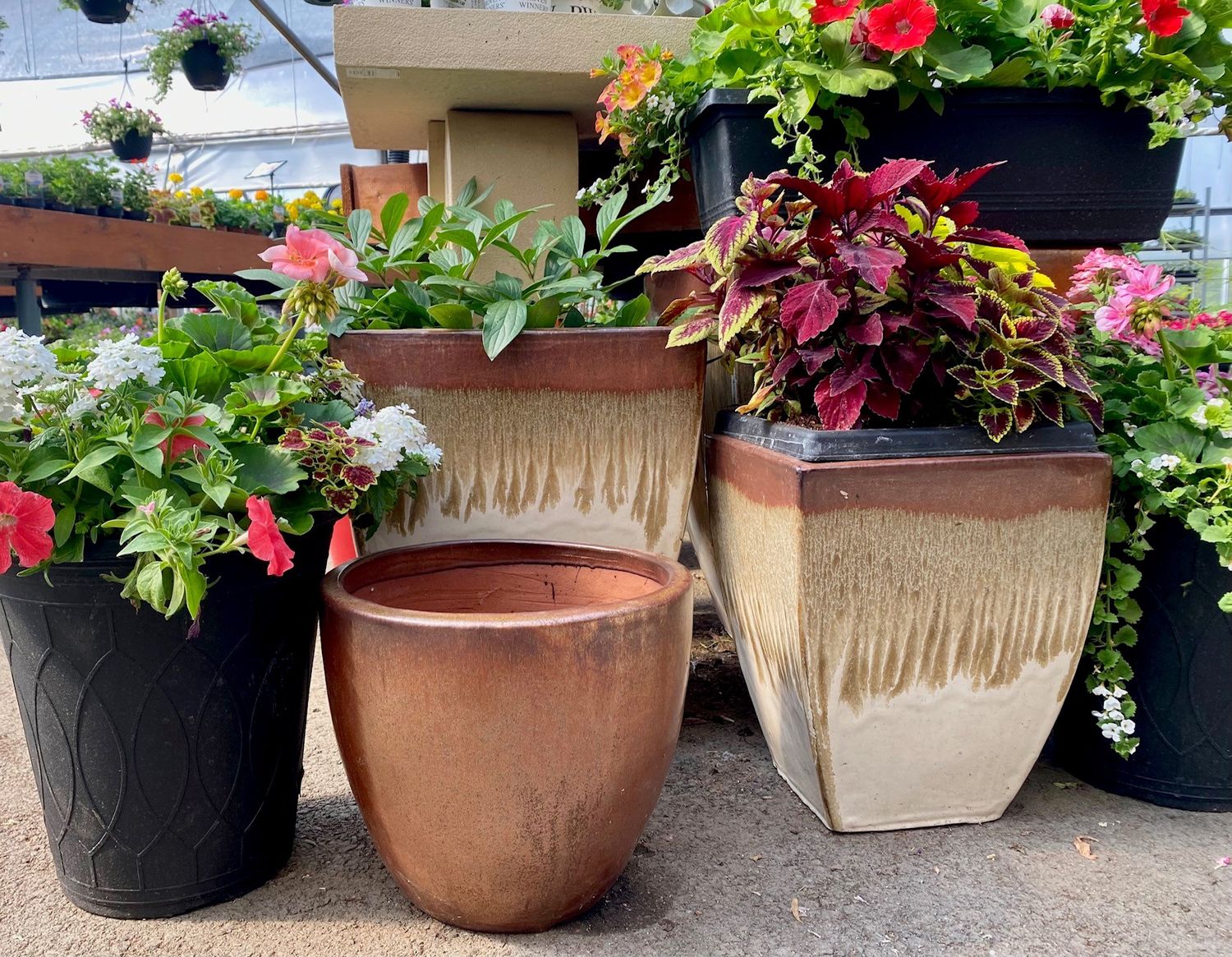 GT940 Ceramic Pot, Colour: RE003+WH001 Copper White, Size: 12"x12"x15"