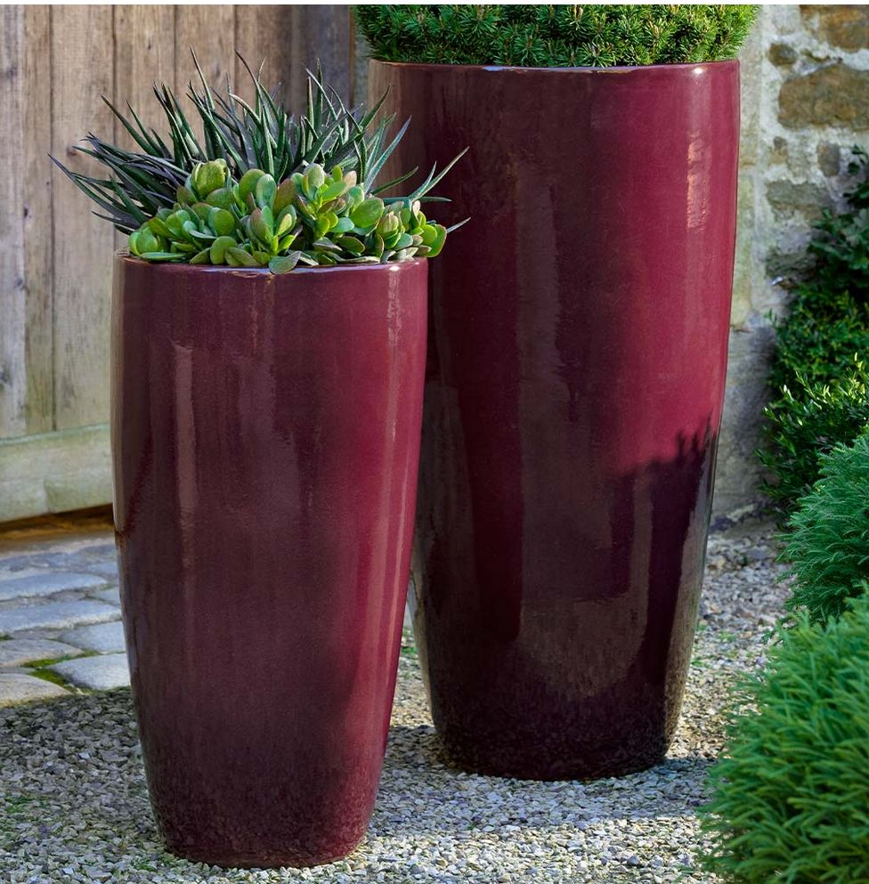 Rioja Planter, Colour: Plum, Size: SM 14" W x 27" H