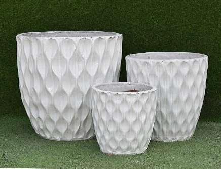 Triton (GT3003) Ceramic Pot, Colour: WH001 White, Size: 11"x11"