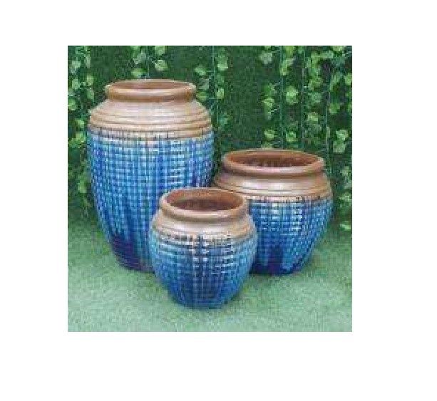 GT894 Ceramic Pot, Colour: YL001 Earthy + BL001 Blue, Size: 10"x10"