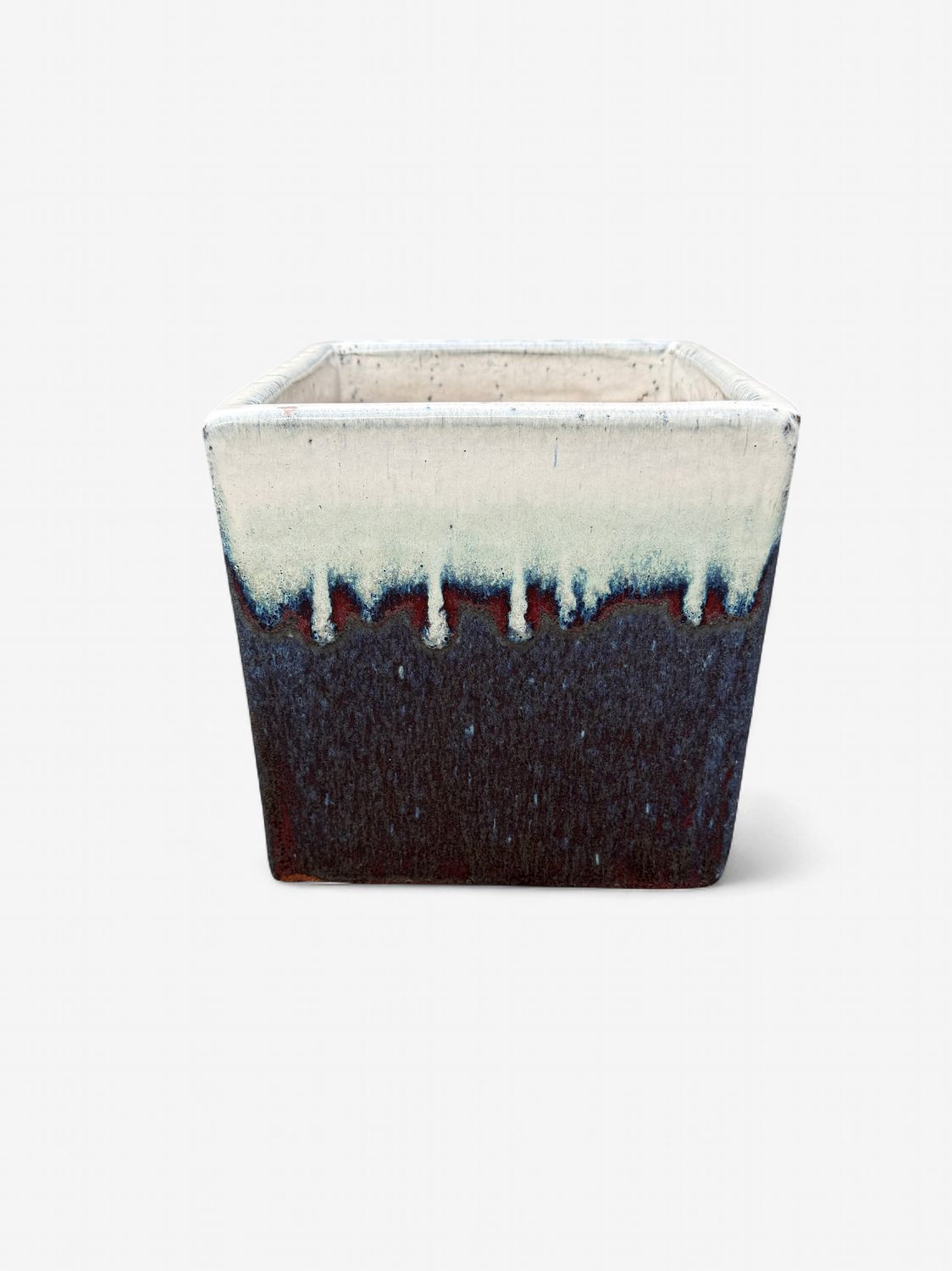 Aphrodite (GT162) Ceramic Pot, Colour: WH001 White + RE002 BlueberryRed, Size: 10"x10"x10"