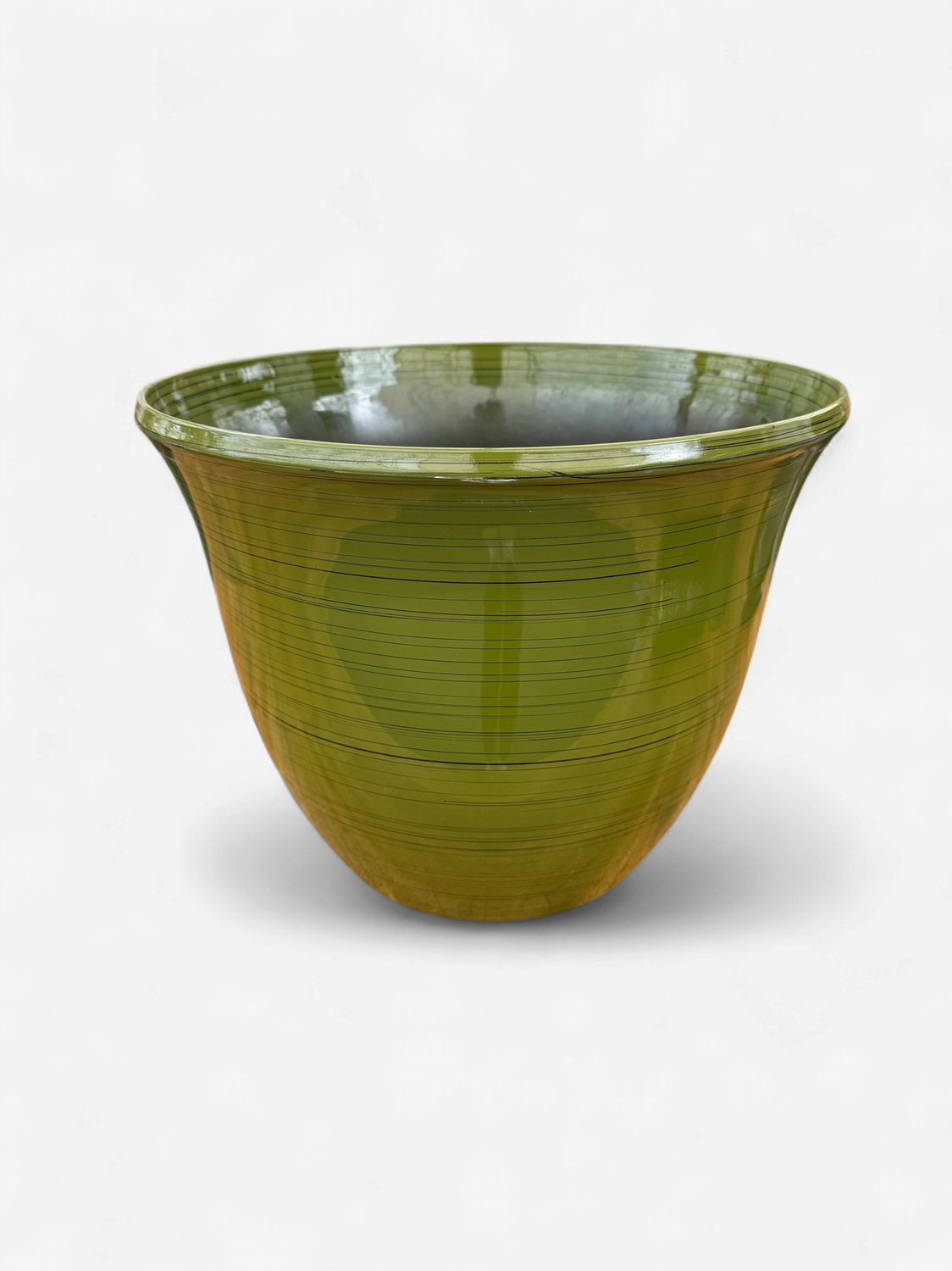 Glossy Composite Pot, Colour: Green, Size: 15"x15"