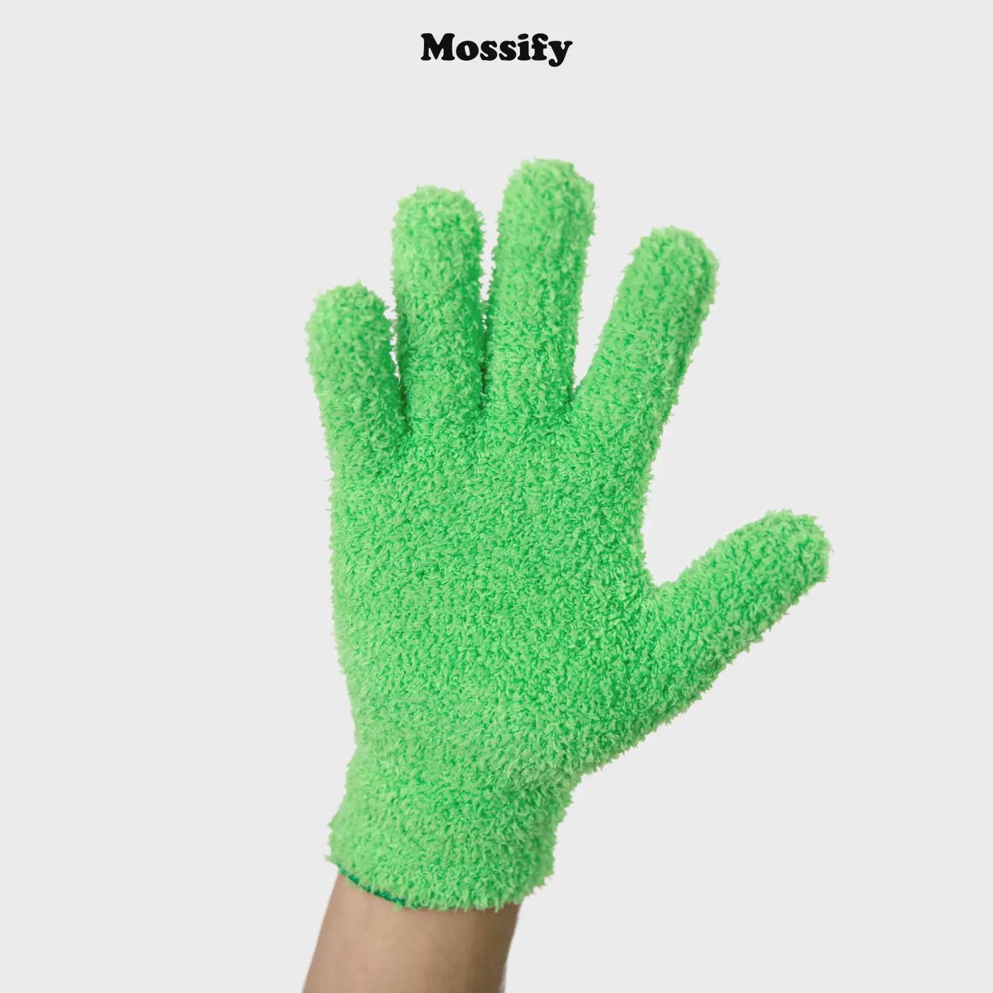 Reusable Microfiber Leaf-Shining Gloves (2 gloves), Color: Green