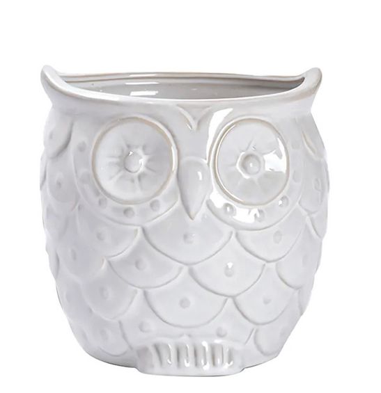 Whimsy Owl, Colour: White, Size: 7" x 7.25"