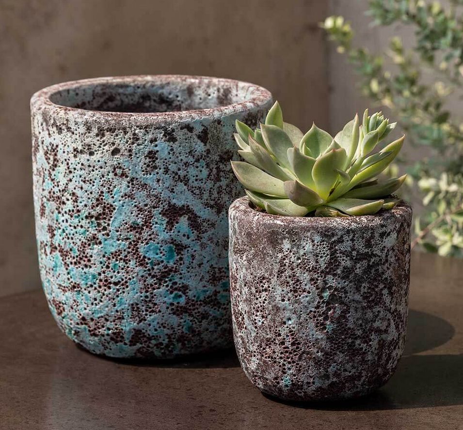 Dao Planter, Colour: Verdigris, Size: 7.25"Wx7.5"H (Large)