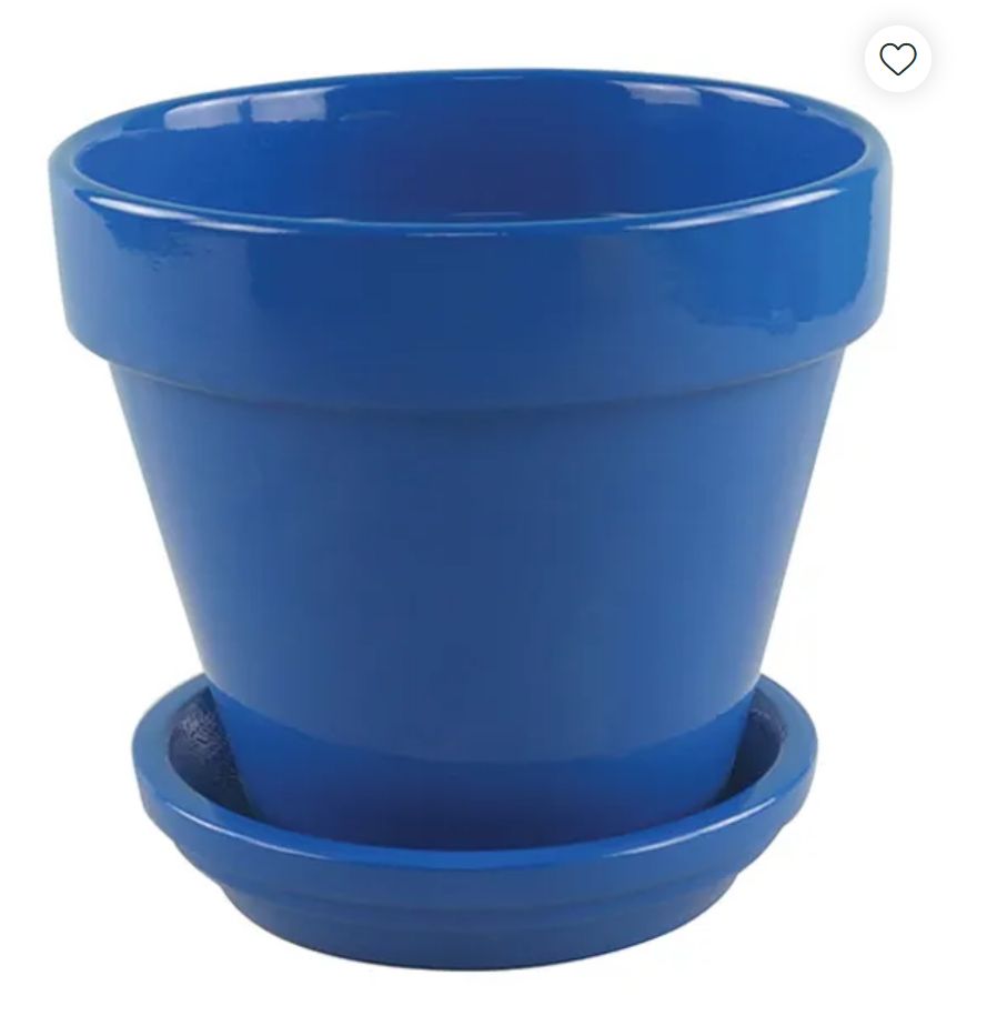 Mini Bright Standard Pot w/saucer, Colour: Royal Blue, Size: 2.75"x2.5"