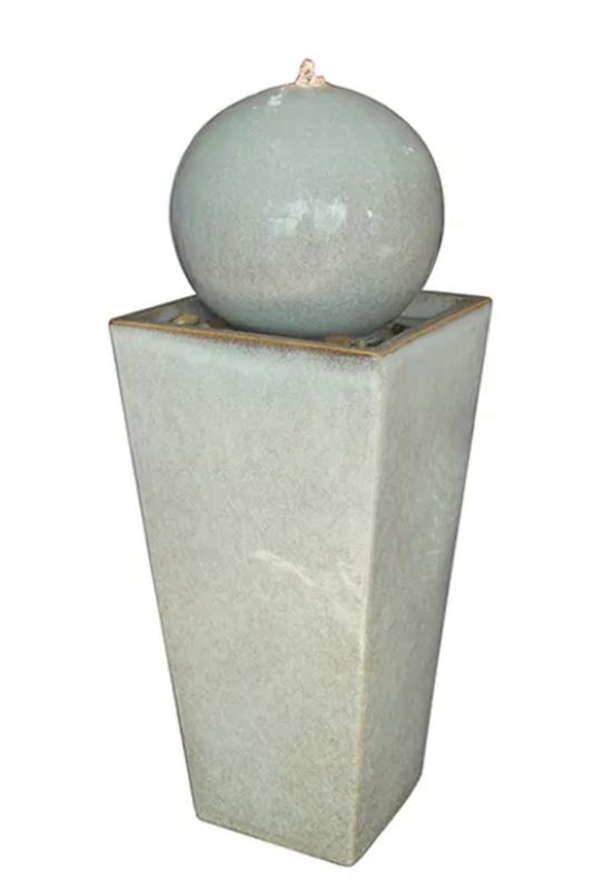 Tall Tapered Square Fountain w/ Ball