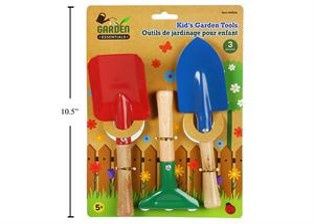 Kids Garden Tool Set, Variety: Blue Red Green (3pc)