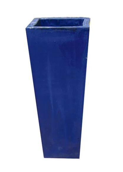 Tall Tapered Square pot, Colour: Royal Blue, Size: LG 15.25"Wx35.5"H