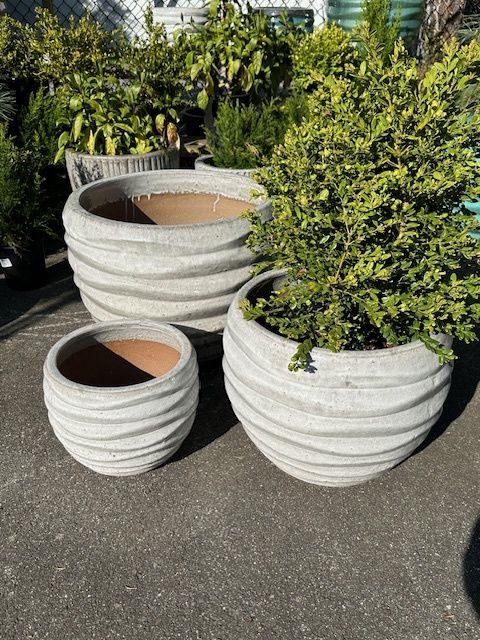 Livinia Pots, Colour: Crackle Grey, Size: SM 11.75"x11.75"x9.5"